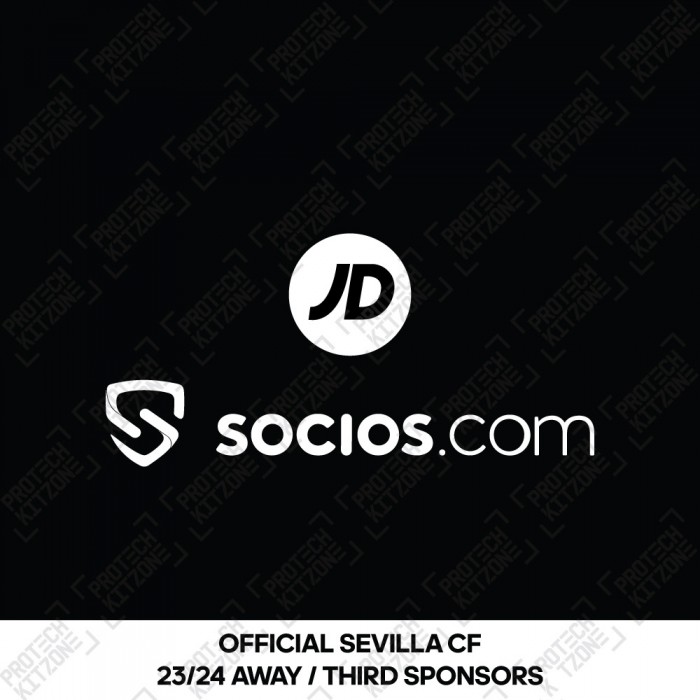 JD + socios.com - White (Official Sevilla CF 2023/24 Away and Third Shirt Sponsor Set) 