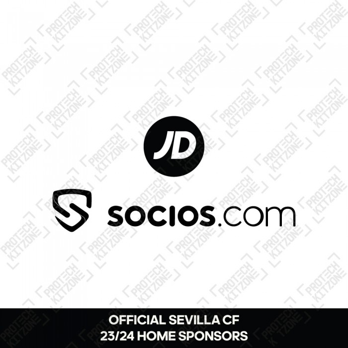 JD + socios.com - Black (Official Sevilla CF 2023/24 Home Shirt Sponsor Set) 
