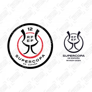 Official Supercopa De España 12 Riyadh 2024 Patch + Match Detail Printing (For Real Madrid 2023/24 Home Shirt)