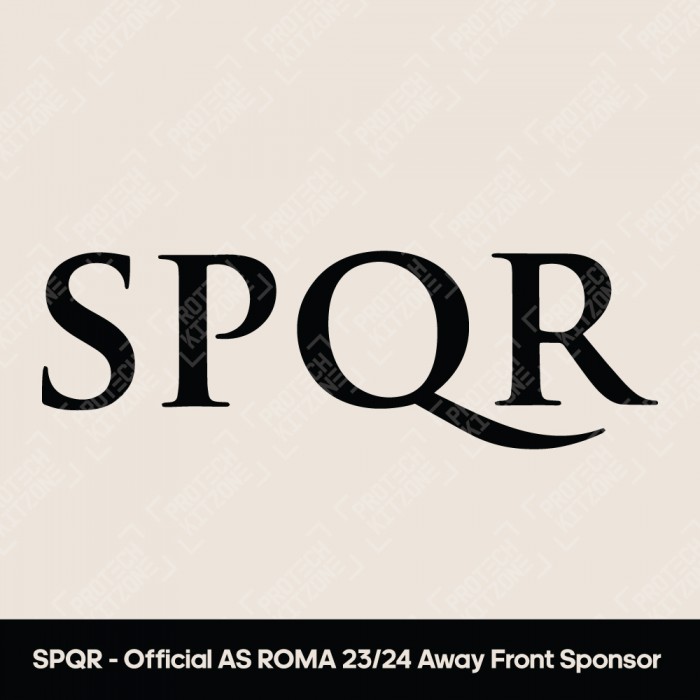 SPQR - Black (Official AS Roma 2023/24 Away Shirt Front Sponsor) 
