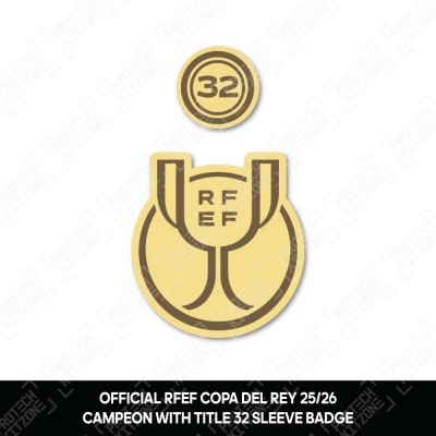 Official Copa del Rey 25/26 Campeón + Title 32 Sleeve Badges