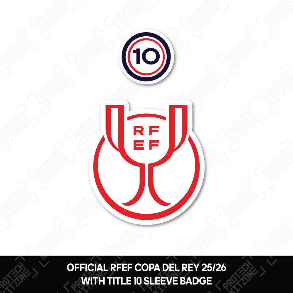 Official Copa del Rey 25/26 + Title 10 Sleeve Badges Official Copa del Rey 25/26 + Title 10 Sleeve Badges