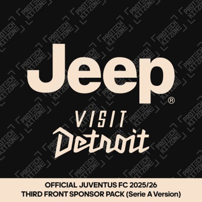Jeep + Visit Detroit (Official Juventus FC 2025/26 Third Front Sponsor Pack) 