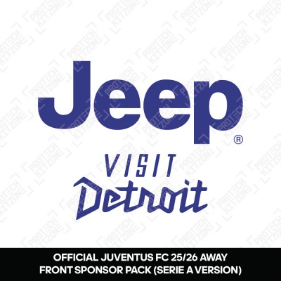 Jeep + Visit Detroit (Official Juventus FC 2025/26 Away Front Sponsor Pack) 