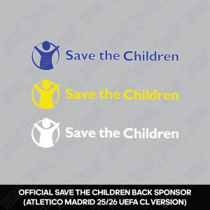 Official Save the Children - Atletico de Madrid 2025/26 Back Sponsor
