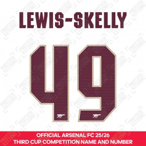Lewis-Skelly 49 - Official Arsenal 2025/26 Third Club Name and Numbering