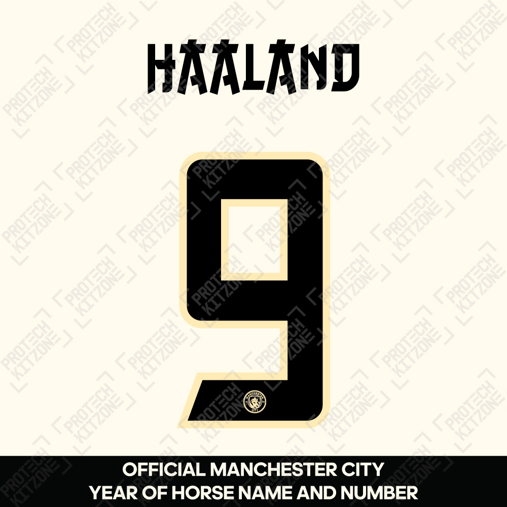 Haaland 9 (Official Manchester City Year of Horse Name and Numbering) Haaland 9 (Official Manchester City Year of Horse Name and Numbering)