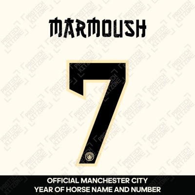 Marmoush 7 (Official Manchester City Year of Horse Name and Numbering)