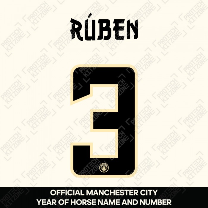 Rúben 3 (Official Manchester City Year of Horse Name and Numbering)