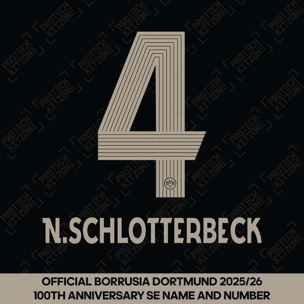 N. Schlotterbeck 4 (Official Borussia Dortmund 25/26 100th Anniversary Name and Numbering)