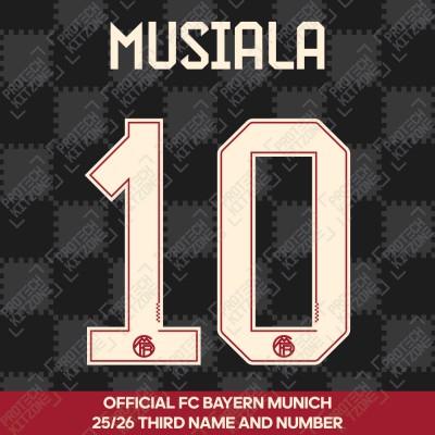 Musiala 10 - Official Bayern Munich 2025/26 Third Name and Numbering