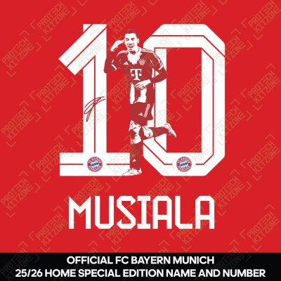 Musiala 10 - Official Bayern Munich 2025/26 Special Edition Name and Numbering