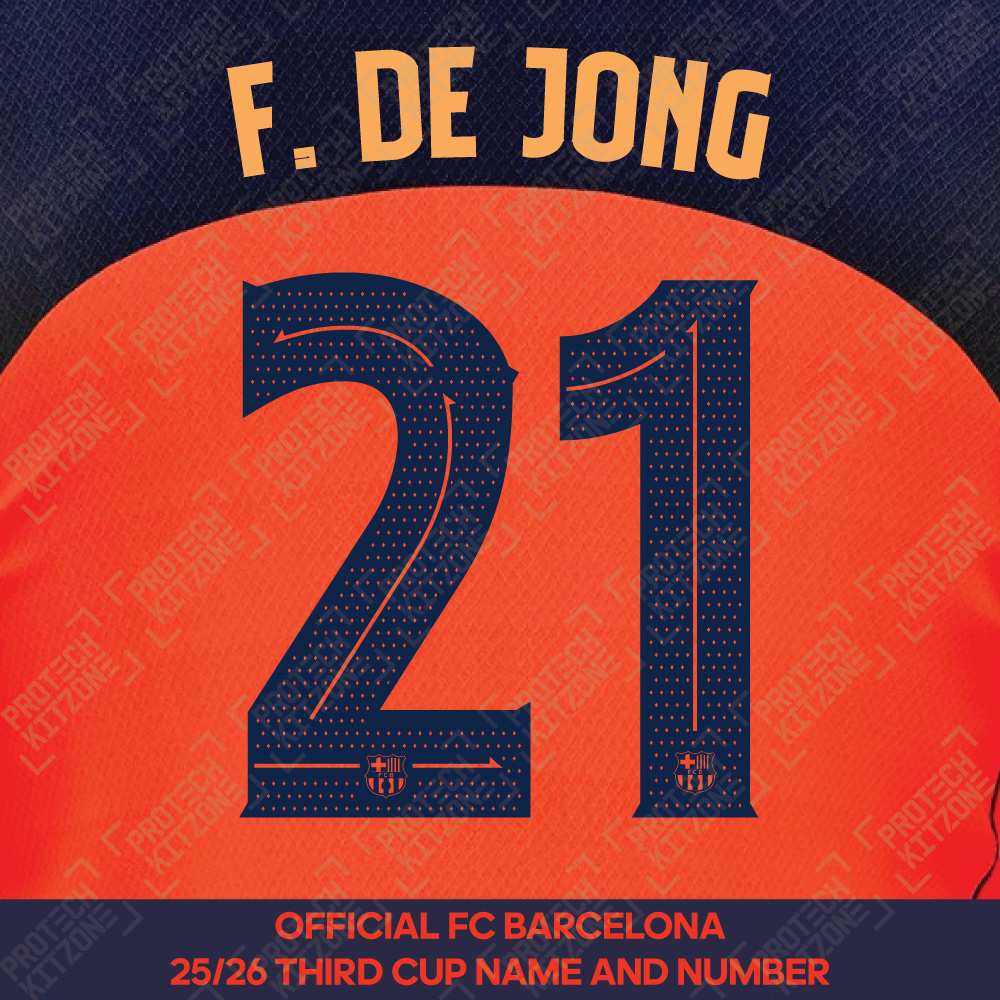 F. De Jong 21 (Official FC Barcelona 2025/26 Third Name & Numbering - Cup / Play Version) 