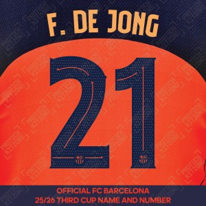 F. De Jong 21 (Official FC Barcelona 2025/26 Third Name & Numbering - Cup / Play Version) 