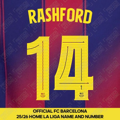 Rashford 14 (Official FC Barcelona 2025/26 Home Name & Numbering - Cup / Play Version) 