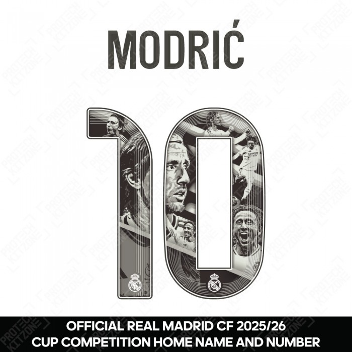 Modrić 10 Farewell Edition (Official Real Madrid CF 2025/26 Home Cup Competition Name and Numbering)