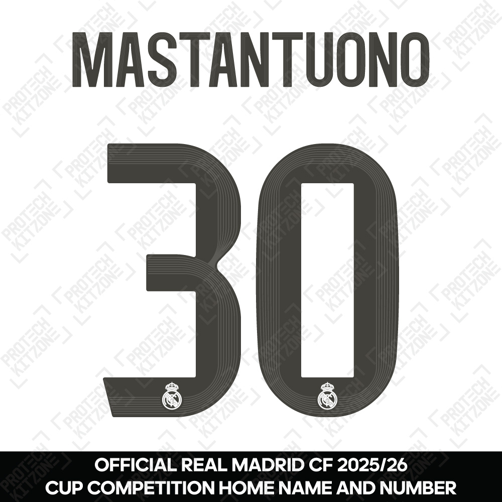 Mastantuono 30 (Official Real Madrid CF 2025/26 Home Cup Competition Name and Numbering) Mastantuono 30 (Official Real Madrid CF 2025/26 Home Cup Competition Name and Numbering)