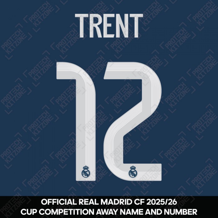 Trent 12 (Official Real Madrid CF 2025/26 Away Cup Competition Name and Numbering)