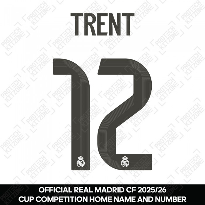 Trent 12 (Official Real Madrid CF 2025/26 Home Cup Competition Name and Numbering)