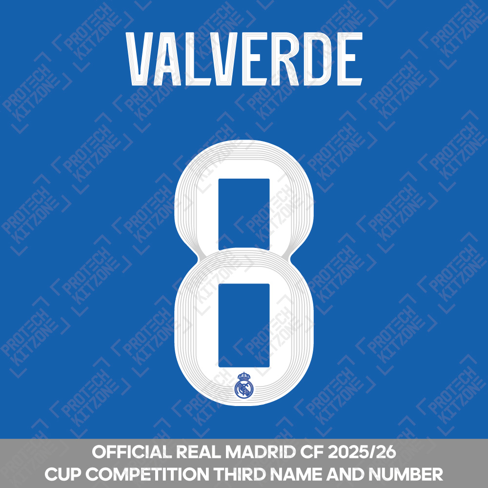 Valverde 8 (Official Real Madrid CF 2025/26 Third Cup Competition Name and Numbering) Valverde 8 (Official Real Madrid CF 2025/26 Third Cup Competition Name and Numbering)