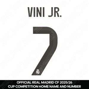Vini Jr. 7 (Official Real Madrid CF 2025/26 Home Cup Competition Name and Numbering)