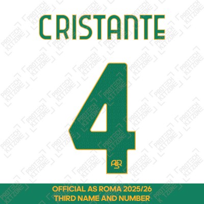 Cristante 4 - (Official AS Roma FC 2025/26 Third Name and Numbering)