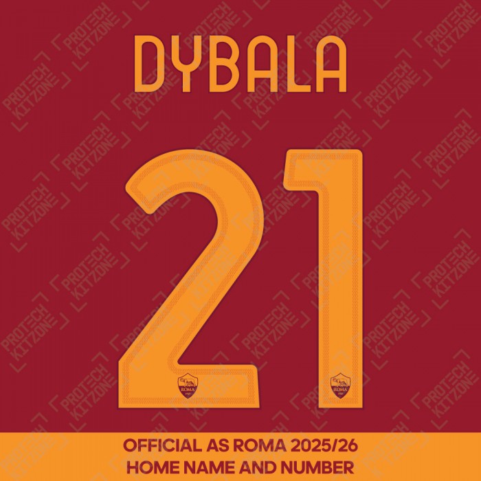 Dybala 21 - (Official AS Roma FC 2025/26 Home Name and Numbering)