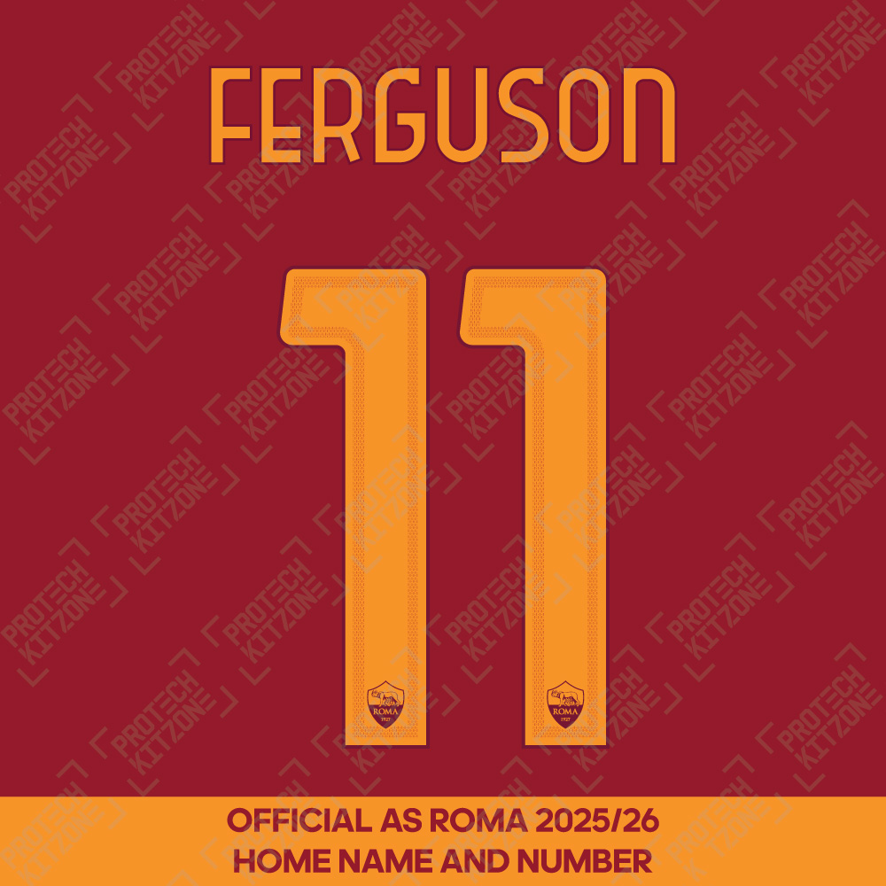 Ferguson 11 - (Official AS Roma FC 2025/26 Home Name and Numbering) Ferguson 11 - (Official AS Roma FC 2025/26 Home Name and Numbering)