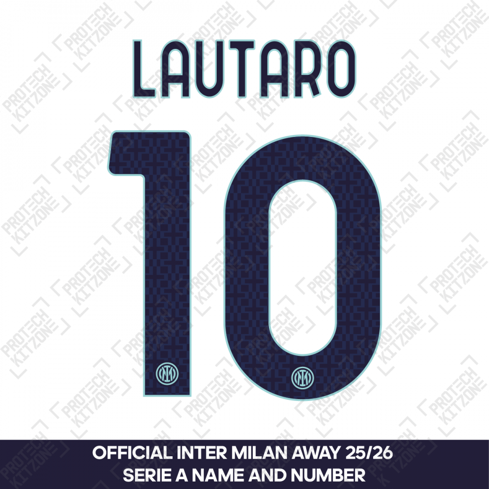 Lautaro 10 - Official Inter Milan 2025/26 Away Name and Numbering (L10-INTER-2526-AW, 2025/26 Season Nameset, ) by www.protechkitzone.com Lautaro 10 - Official Inter Milan 2025/26 Away Name and Numbering