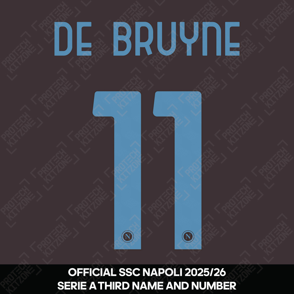 De Bruyne 11 (Official SSC Napoli 2025/26 Third Serie A Name and Numbering) De Bruyne 11 (Official SSC Napoli 2025/26 Third Serie A Name and Numbering)