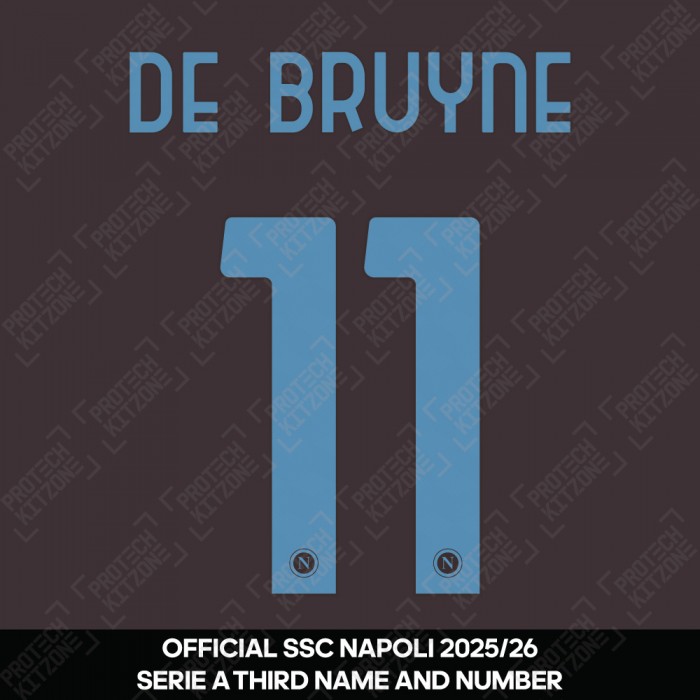 De Bruyne 11 (Official SSC Napoli 2025/26 Third Serie A Name and Numbering)