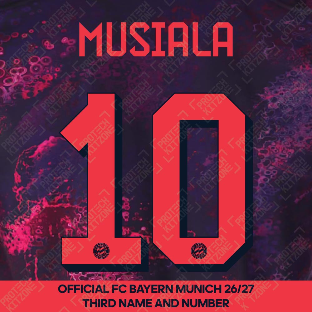 Musiala 10 - Official Bayern Munich 2026/27 Third Name and Numbering Musiala 10 - Official Bayern Munich 2026/27 Third Name and Numbering