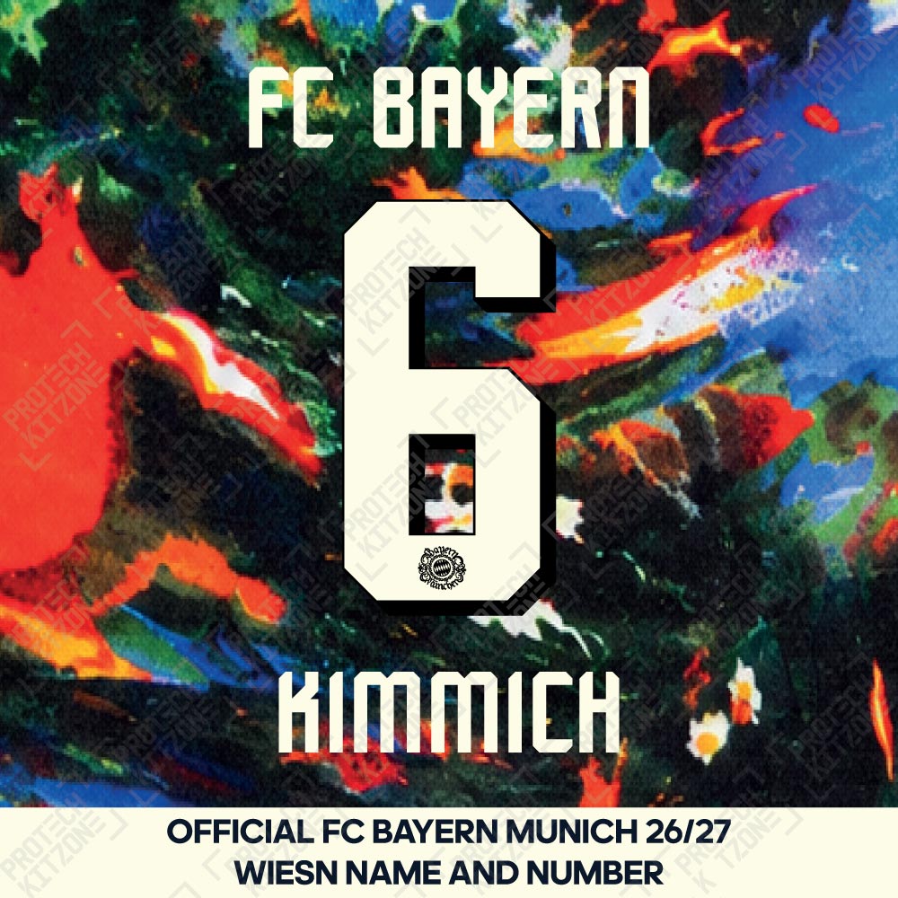 Kimmich 6 - Official Bayern Munich 2026/27 Wiesn Name and Number Set Kimmich 6 - Official Bayern Munich 2026/27 Wiesn Name and Number Set