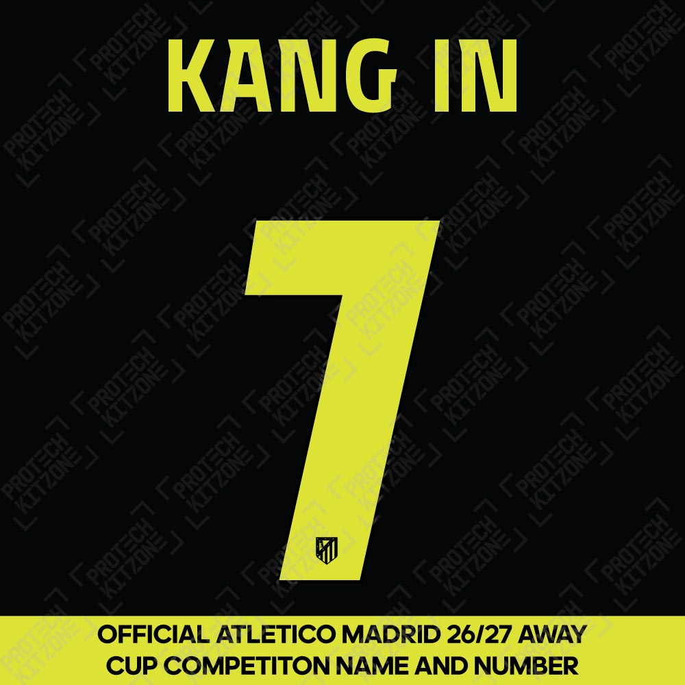 Kang In 7 (Official Atletico Madrid 2026/27 Away Name and Numbering - Club Competition Version) Kang In 7 (Official Atletico Madrid 2026/27 Away Name and Numbering - Club Competition Version)