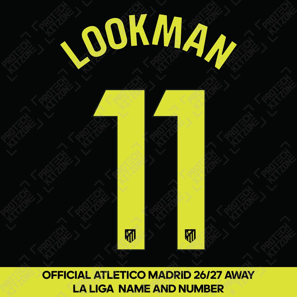 Lookman 11 (Official Atletico Madrid 2026/27 Away Name and Numbering - La Liga Version) Lookman 11 (Official Atletico Madrid 2026/27 Away Name and Numbering - La Liga Version)