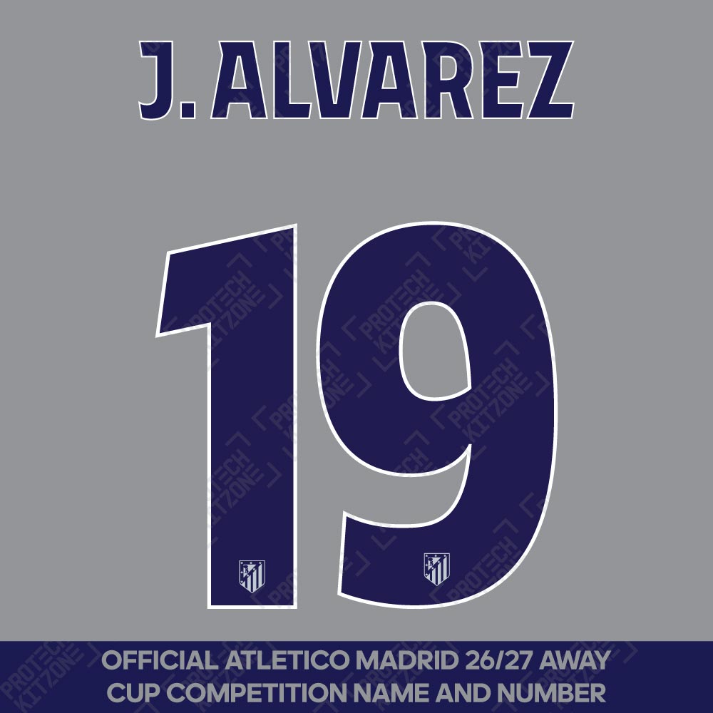 J. Alvarez 19 (Official Atletico Madrid 2026/27 Third Name and Numbering - Cup Competition Version) J. Alvarez 19 (Official Atletico Madrid 2026/27 Third Name and Numbering - Cup Competition Version)
