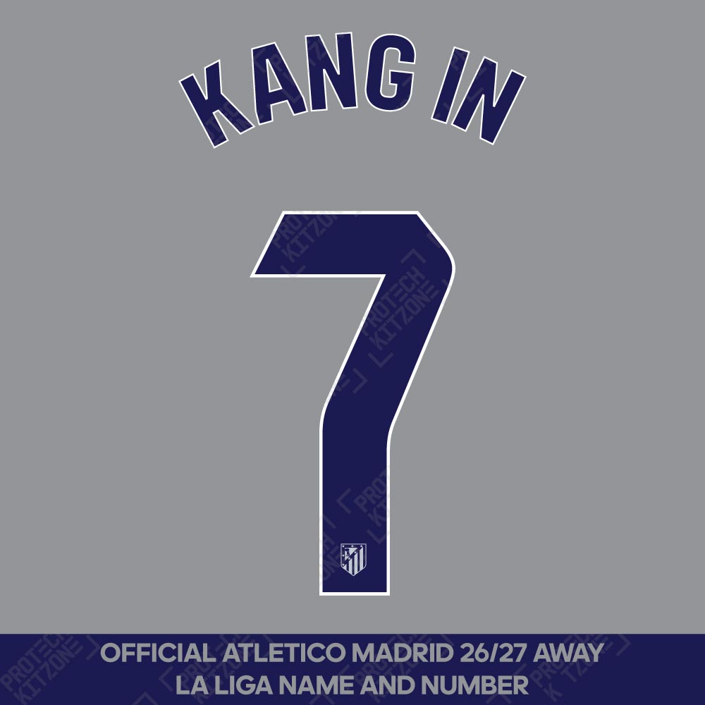 Kang In 7 (Official Atletico Madrid 2026/27 Third Name and Numbering - La Liga Version) Kang In 7 (Official Atletico Madrid 2026/27 Third Name and Numbering - La Liga Version)