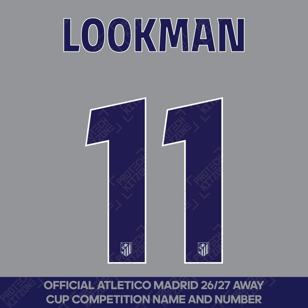 Lookman 11 (Official Atletico Madrid 2026/27 Third Name and Numbering - Cup Competition Version) Lookman 11 (Official Atletico Madrid 2026/27 Third Name and Numbering - Cup Competition Version)