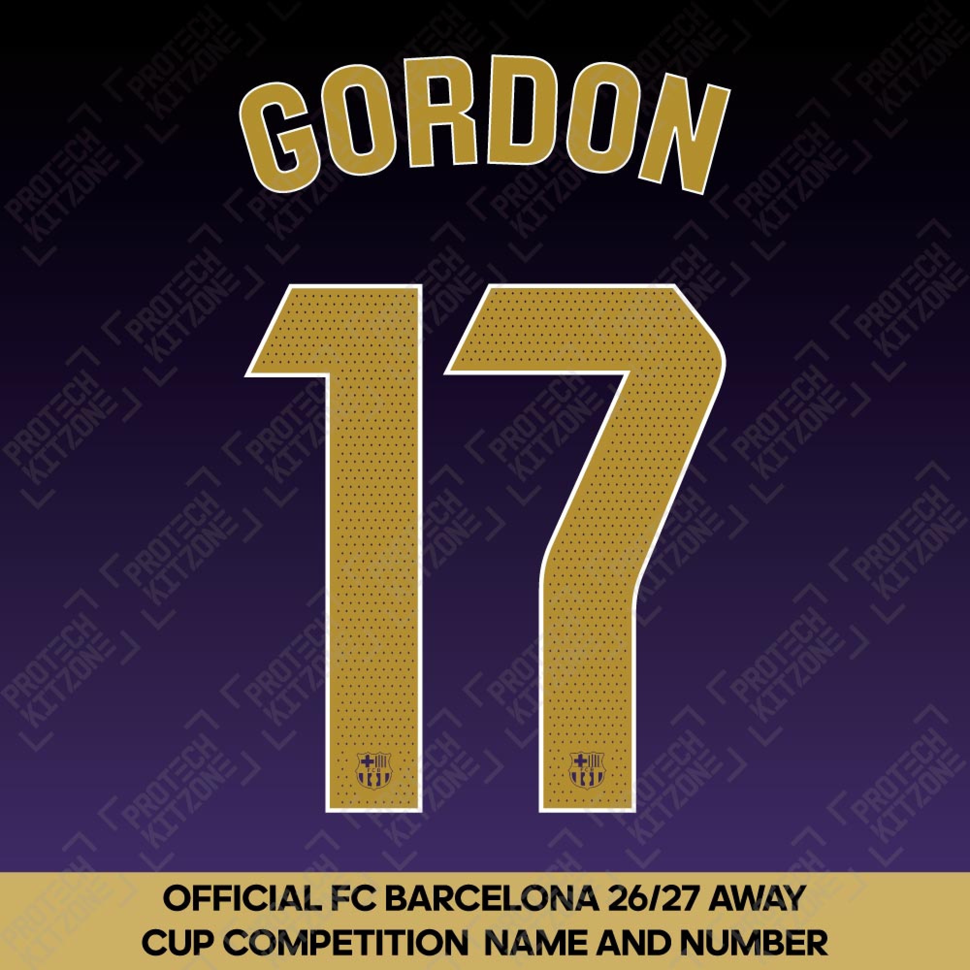 Gordon 17 (Official FC Barcelona 2026/27 Away Name