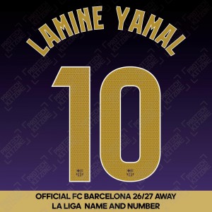 Lamine Yamal 10 (Official FC Barcelona 2026/27 Away Name & Numbering - La Liga Version) Lamine Yamal 10 (Official FC Barcelona 2026/27 Away Name & Numbering - La Liga Version)