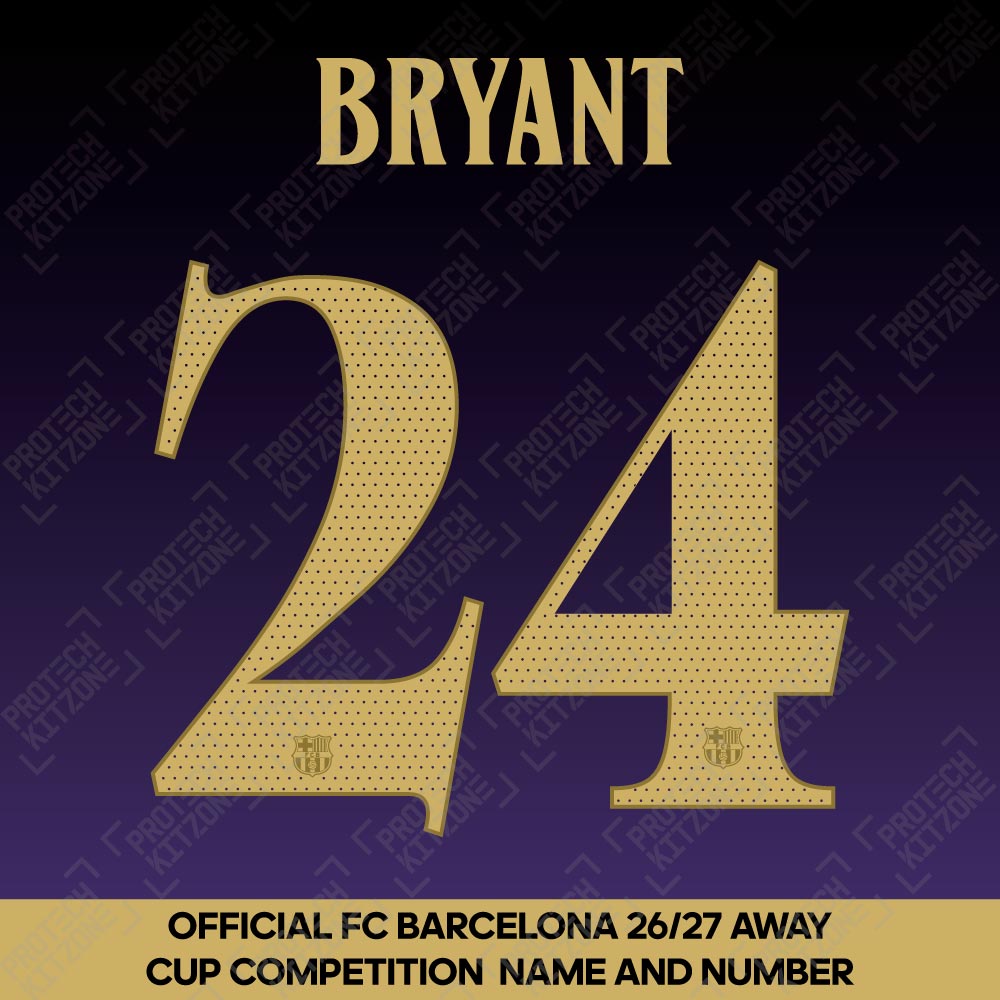 Bryant 24 (Official FC Barcelona 2026/27 Away Name & Numbering - Cup / Play Version) Bryant 24 (Official FC Barcelona 2026/27 Away Name & Numbering - Cup / Play Version)