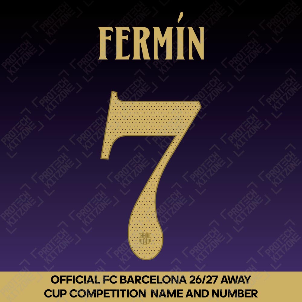 Fermín 7 (Official FC Barcelona 2026/27 Away Name & Numbering - Cup / Play Version) Fermín 7 (Official FC Barcelona 2026/27 Away Name & Numbering - Cup / Play Version)