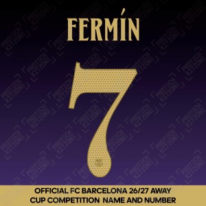 Fermín 7 (Official FC Barcelona 2026/27 Away Name & Numbering - Cup / Play Version) 