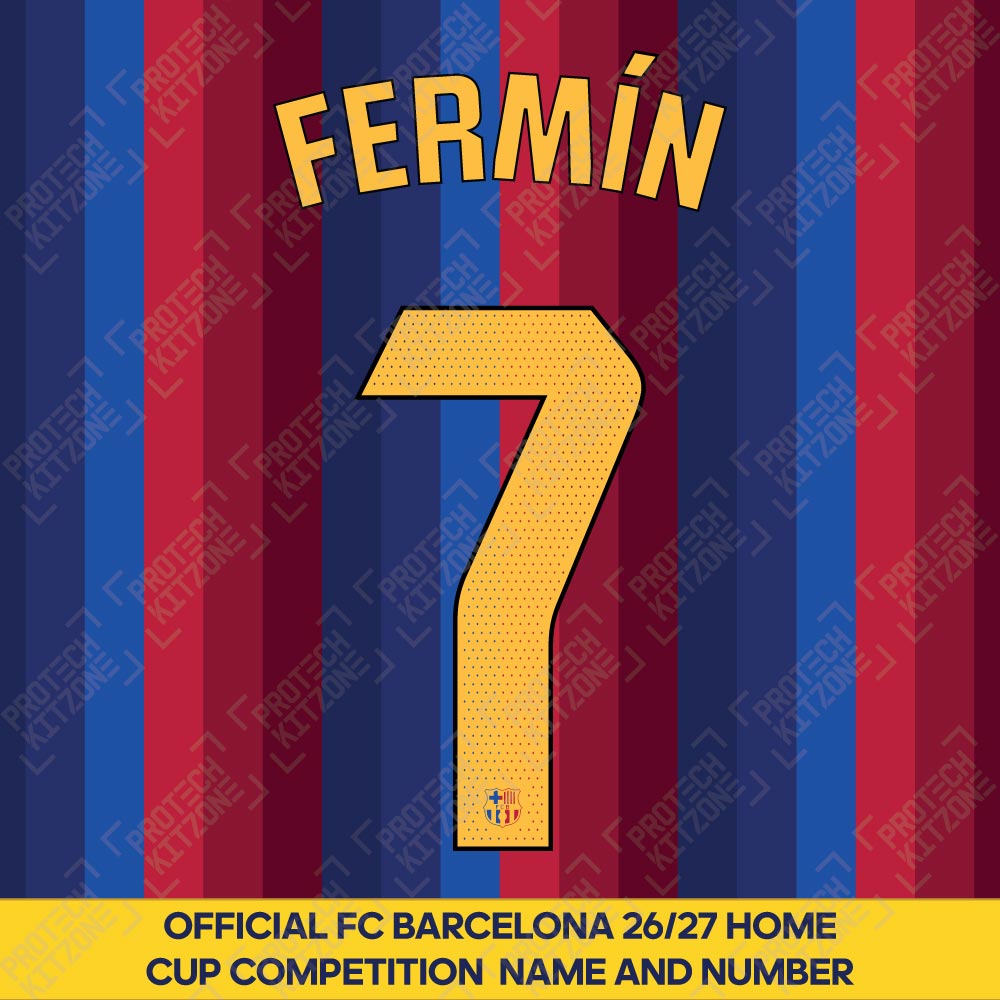 Fermín 7 (Official FC Barcelona 2026/27 Home Name & Numbering - La Liga Version) Fermín 7 (Official FC Barcelona 2026/27 Home Name & Numbering - La Liga Version)