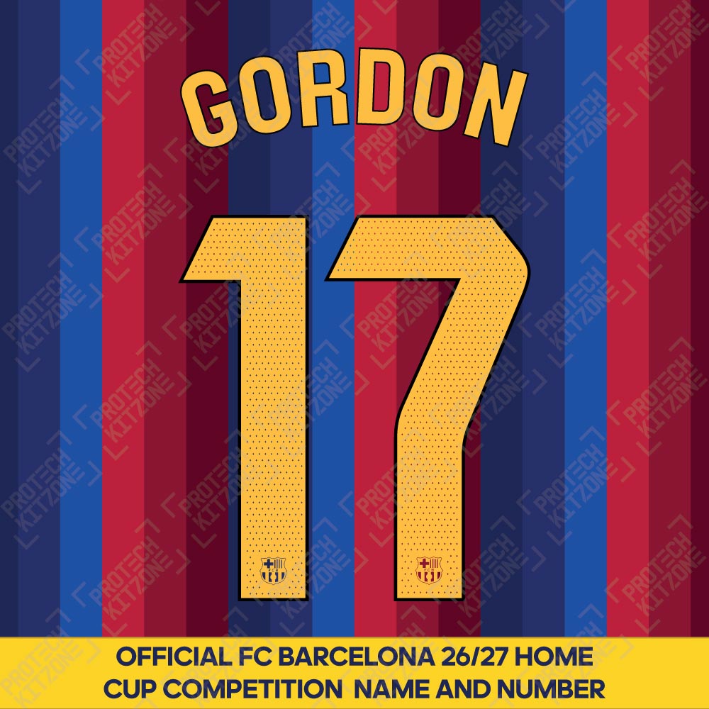 Gordon 17 (Official FC Barcelona 2026/27 Home Name & Numbering - La Liga Version) Gordon 17 (Official FC Barcelona 2026/27 Home Name & Numbering - La Liga Version)