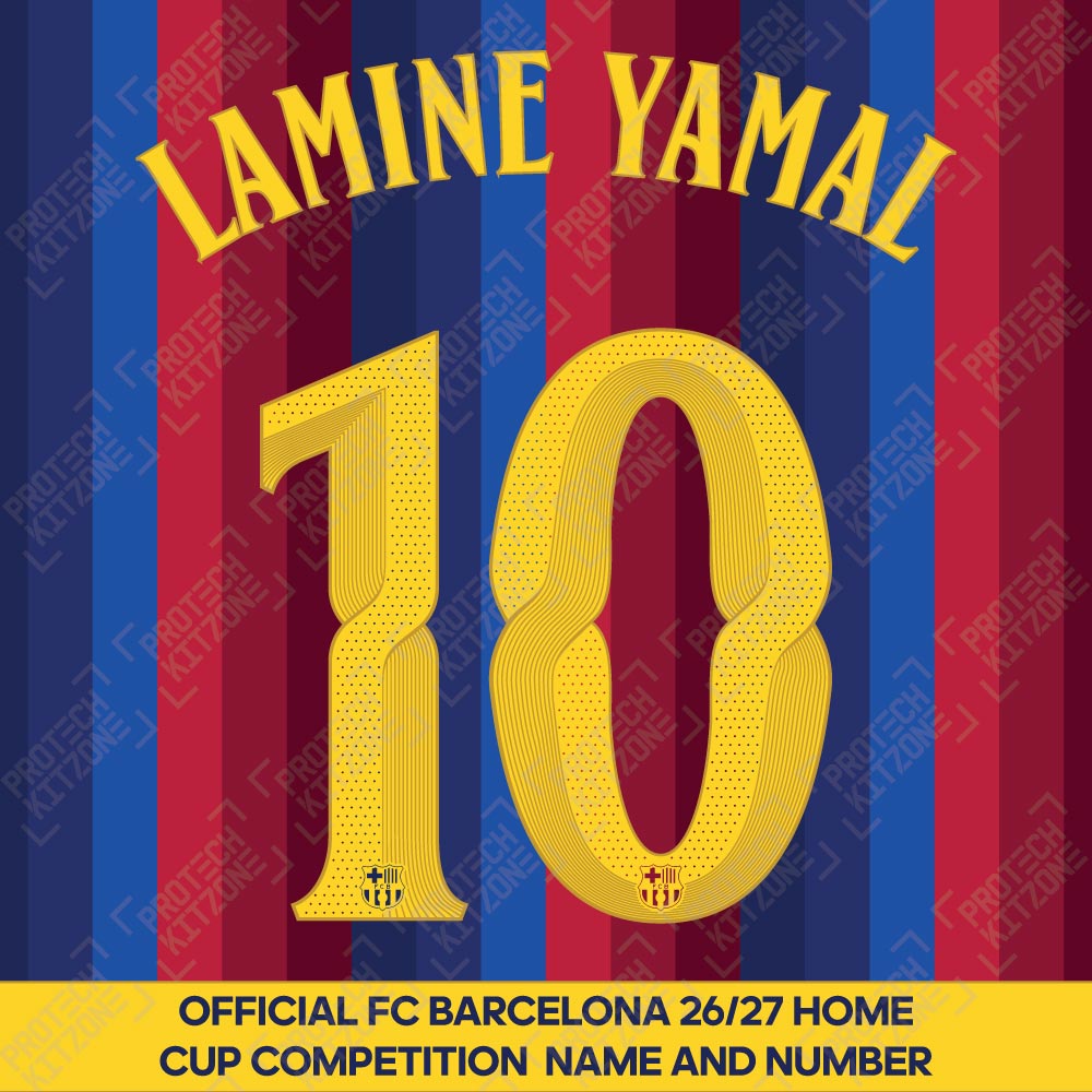 Lamine Yamal 10 (Official FC Barcelona 2026/27 Home Name & Numbering - Cup / Play Version) 