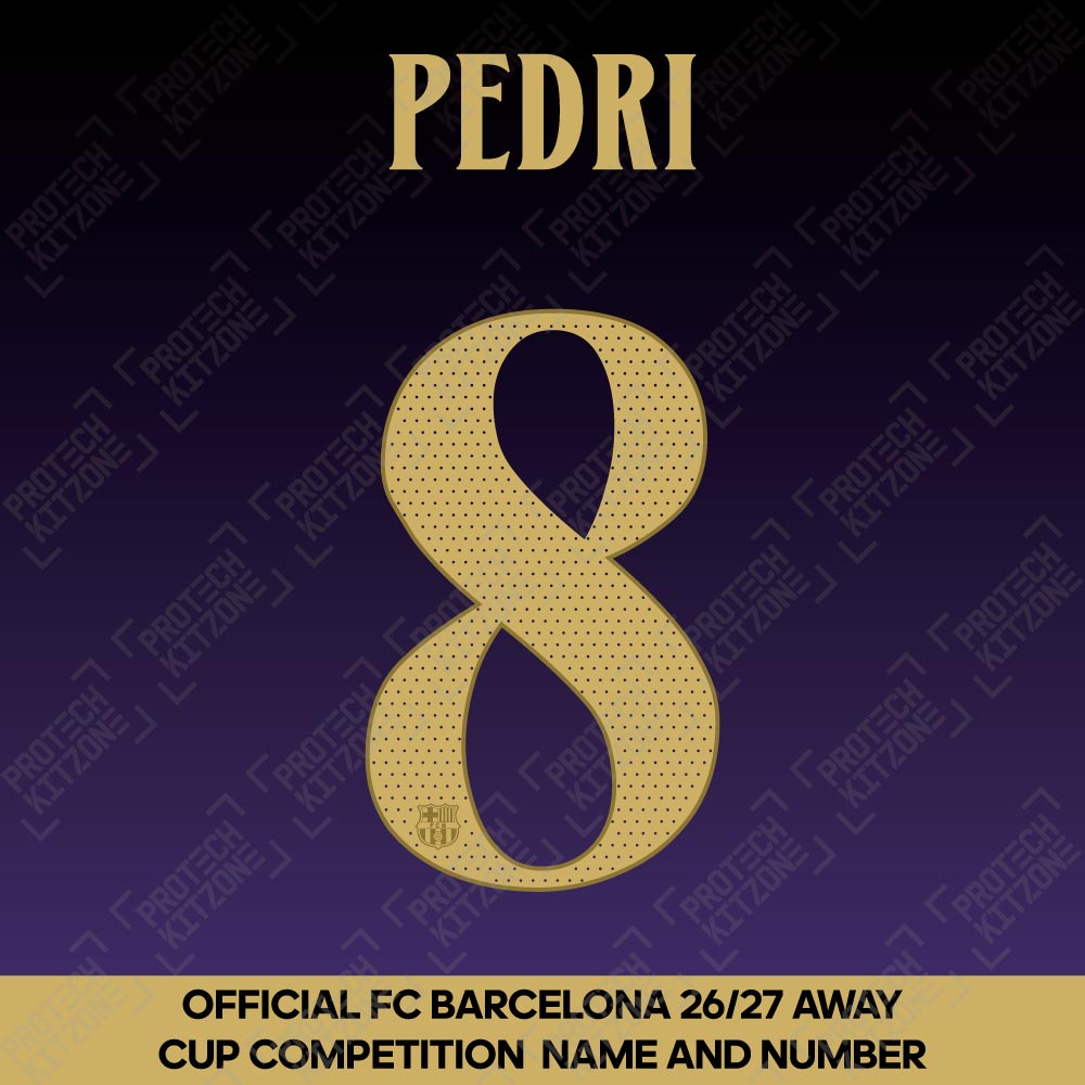 Pedri 8 (Official FC Barcelona 2026/27 Away Name & Numbering - Cup / Play Version) Pedri 8 (Official FC Barcelona 2026/27 Away Name & Numbering - Cup / Play Version)