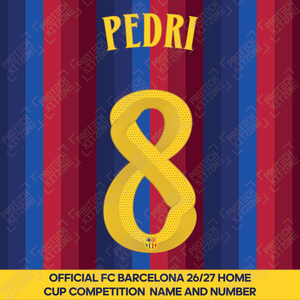 Pedri 8 (Official FC Barcelona 2026/27 Home Name & Numbering - Cup / Play Version) Pedri 8 (Official FC Barcelona 2026/27 Home Name & Numbering - Cup / Play Version)