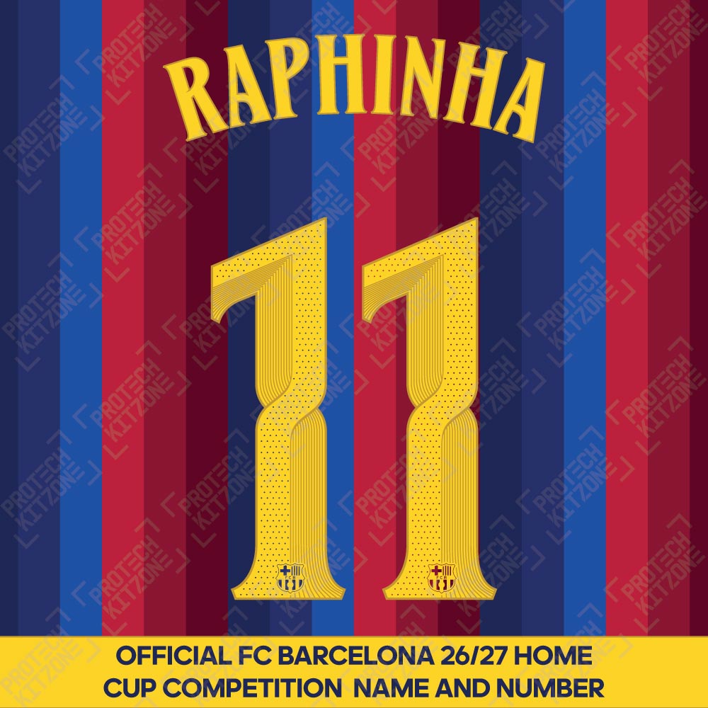 Raphinha 11 (Official FC Barcelona 2026/27 Home Name & Numbering - Cup / Play Version) Raphinha 11 (Official FC Barcelona 2026/27 Home Name & Numbering - Cup / Play Version)