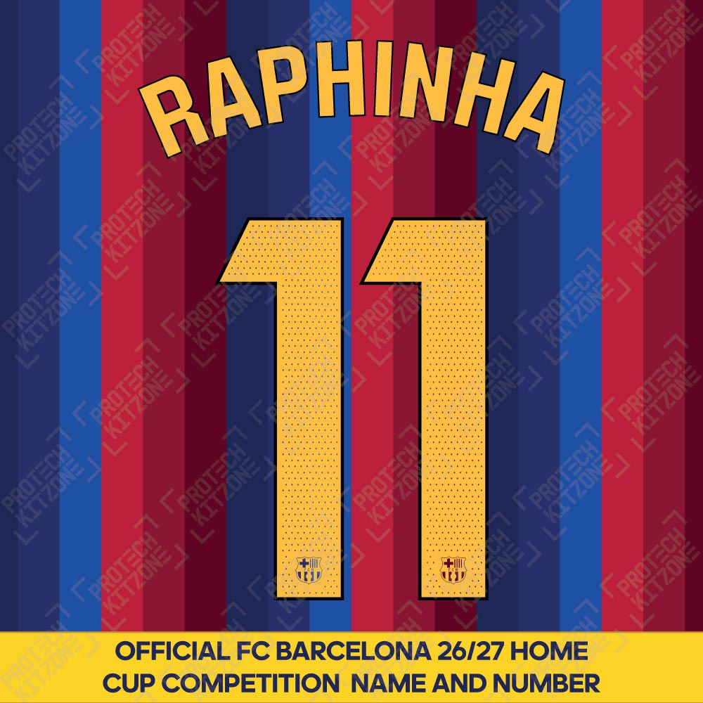 Raphinha 11 (Official FC Barcelona 2026/27 Home Name & Numbering - La Liga Version) Raphinha 11 (Official FC Barcelona 2026/27 Home Name & Numbering - La Liga Version)